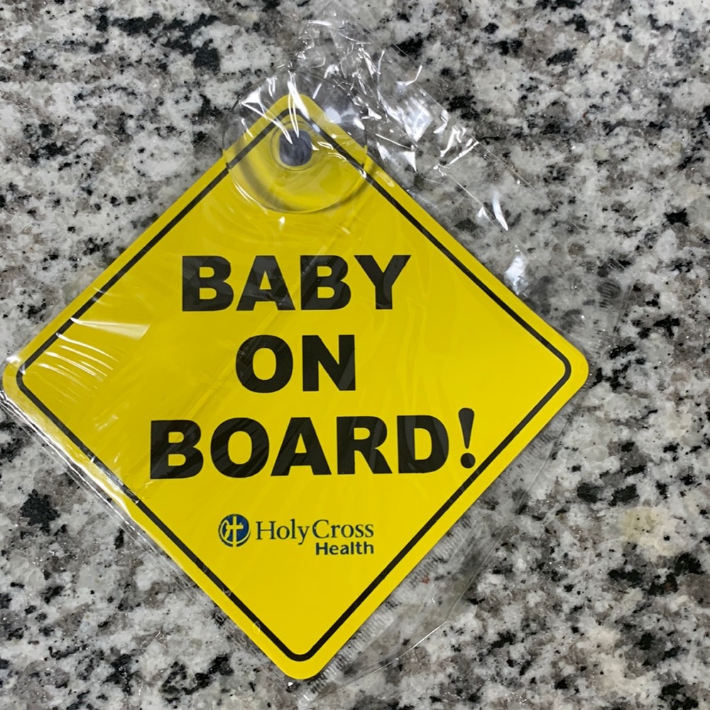 Baby on board window sign yellow car sign baby on bird car sign